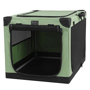 Petsfit Portable Soft Medium Dog Crate, Indoor and Outdoor Crate for Pets, for Medium Dog Green 30 x 20 x 19 Inches