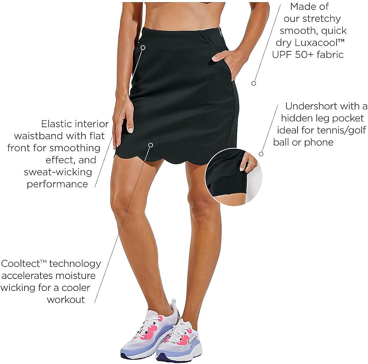 Miniatura 6 de Coolibar FPS 50+ Valorus Performance - Falda protectora solar para mujer