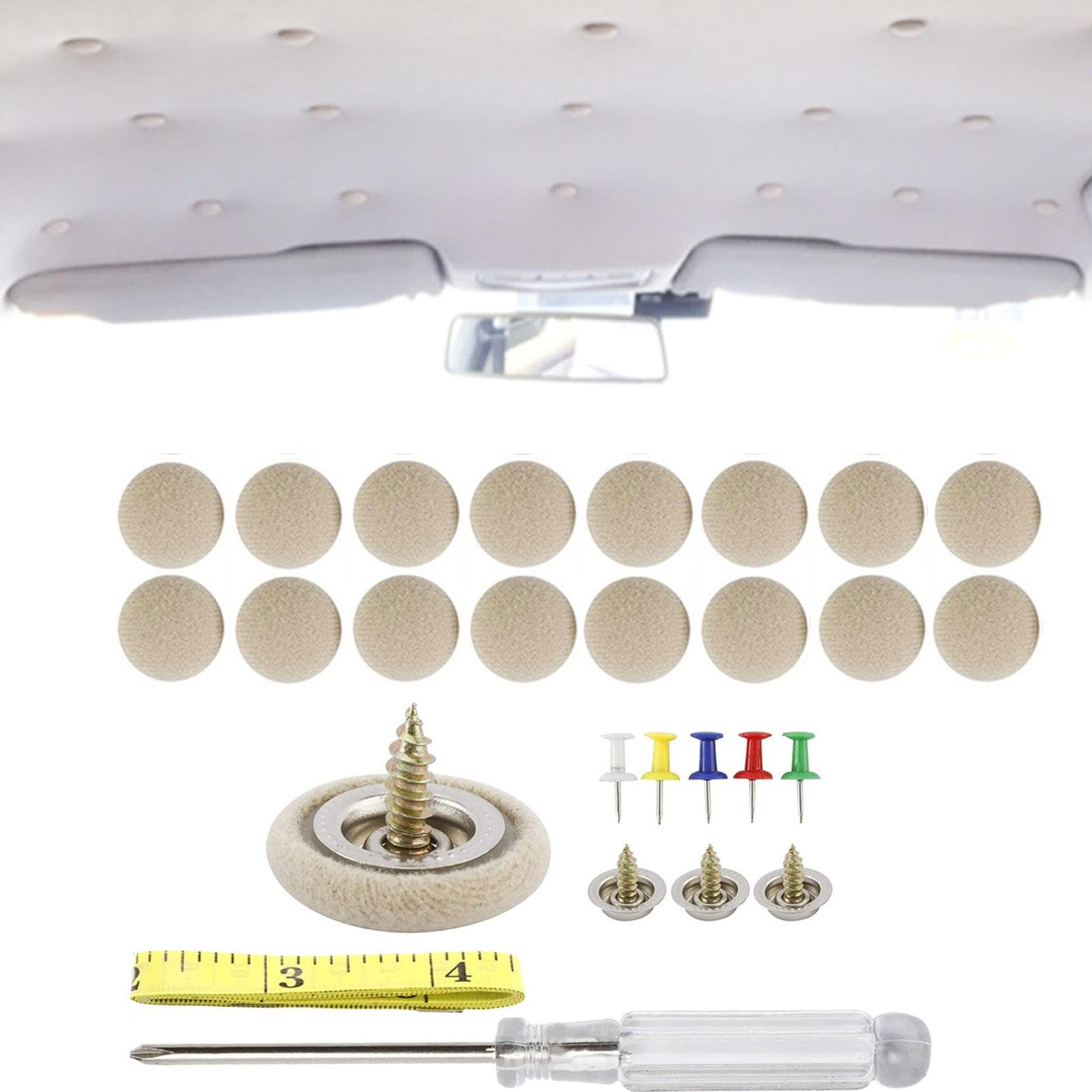 Fixation Tissu Toit Kit De 60 Attaches Pour Réparer Un Plafond De Voiture Affaissé - Rivets Et Pinces Réparation Tissu Plafond Voiture