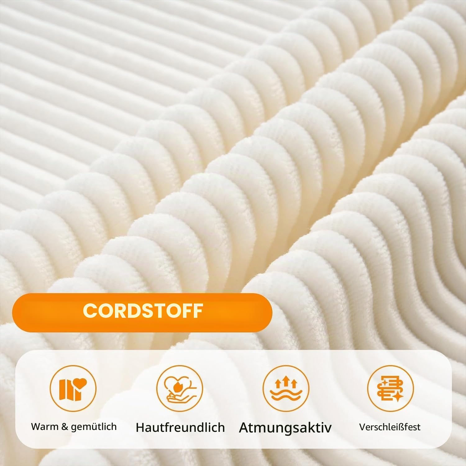 Cord Sitzsack Sofa mit Holzrahmen für Erwachsene, Groß Cloud Bean Bag mit Füllung, Bequemer Lesesessel für Wohnzimmer Schlafzimmer, XXL Sitzsack Sessel, 110cm, Beige