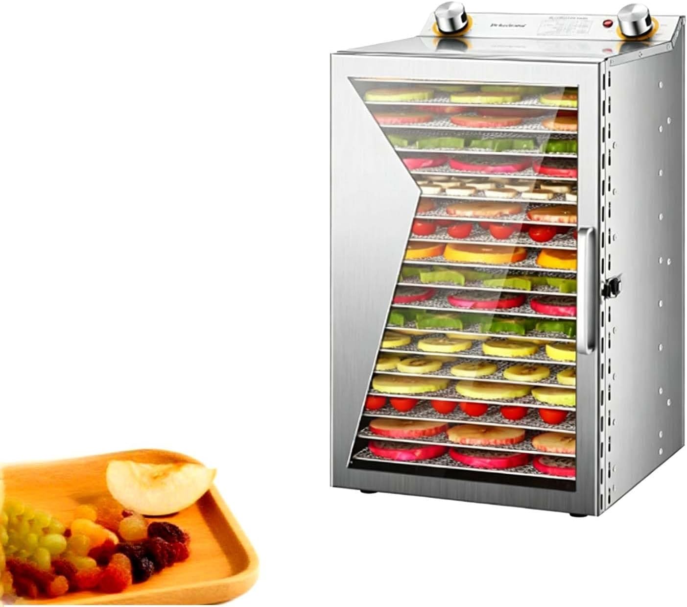Stainless Steel Food Dehydrator, Pet Treat Dehydrator Multi-Tray Dryer,Smart Temp-Control with Even Heat Circulation Technology, for Jerky, Fruit, Vegetables, Herbs(18 Tray)