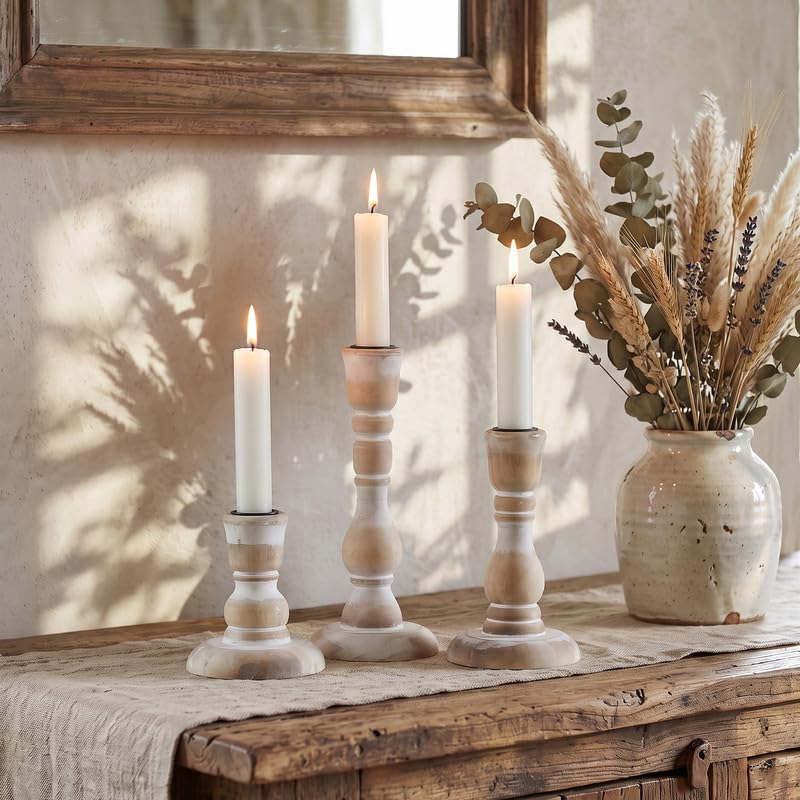 Inweder Rustic Candlestick Holder Decor: Farmhouse...