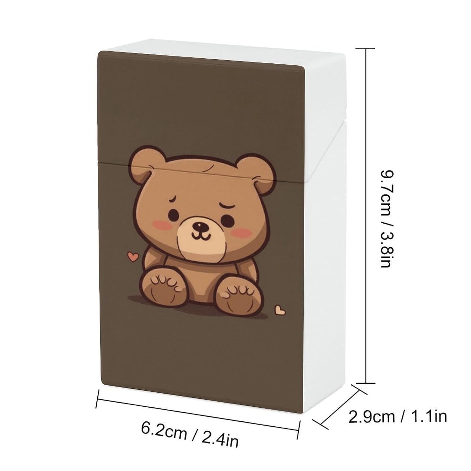 Cartoon Brown Cute Bear Cigarette Case Vintage Cigarette Box image 2