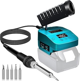 Ferramenta de estação de soldagem sem fio para bateria Makita 18 V LXT de 18 V, soldador elétrico portátil, de aquecimento rápido, com USB e tipo C para Makita BL1850 para bricolage
