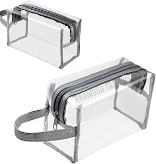 KHAMOSH TRADERS Transparent Pencil Pouch, Stationary Pouch with Handle Cosmetic Bag for Girls School Pencil Box with Zippe... Price In India