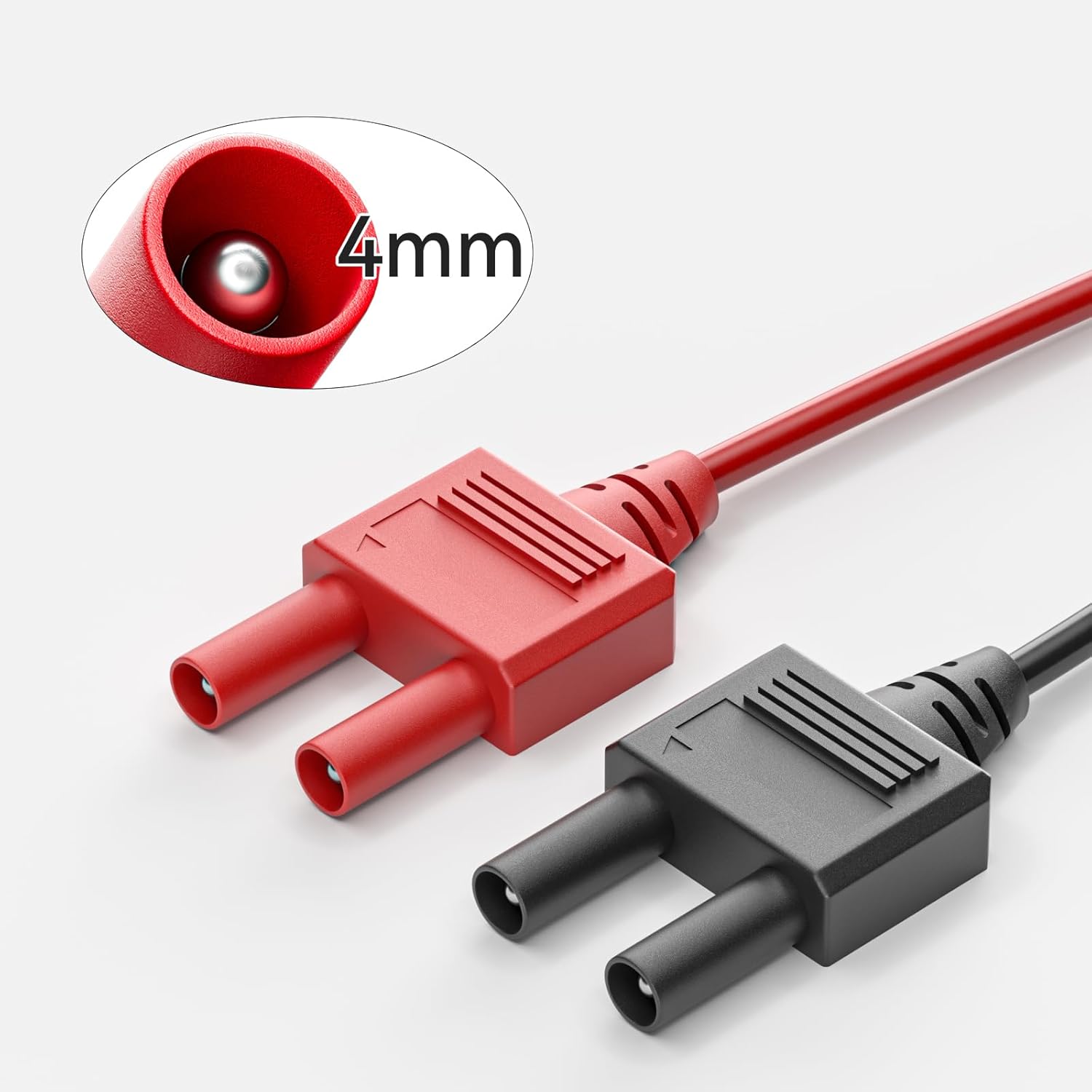 Goupchn Replacement Kelvin Probe 4-Wire Test Leads with 4mm Banana Plugs for Battery Internal Resistance & Voltage, DC Low Resistance Measurement, Compatible with LCR Meters & Multimeters