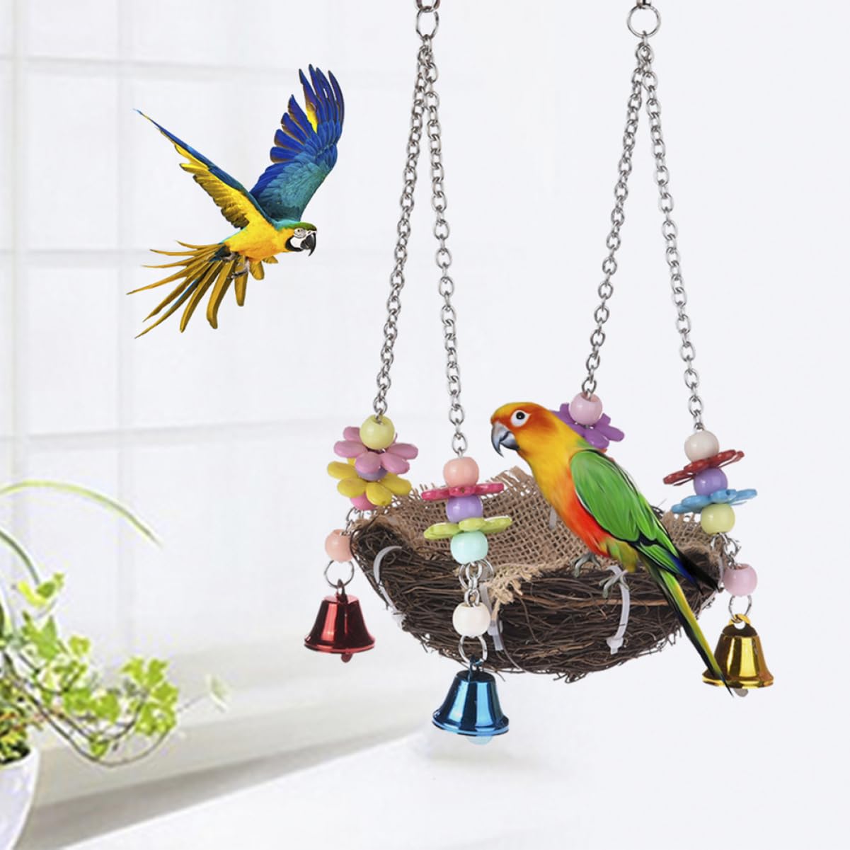 VANZACK 3 Piezas Nido Colgante Nido De Pájaro Colgante Nidos De Pájaros para Jaulas Escondite De Jaula De Pájaros Periquito De Invierno Aves Rota Pequeño Loro Cesta Colgante
