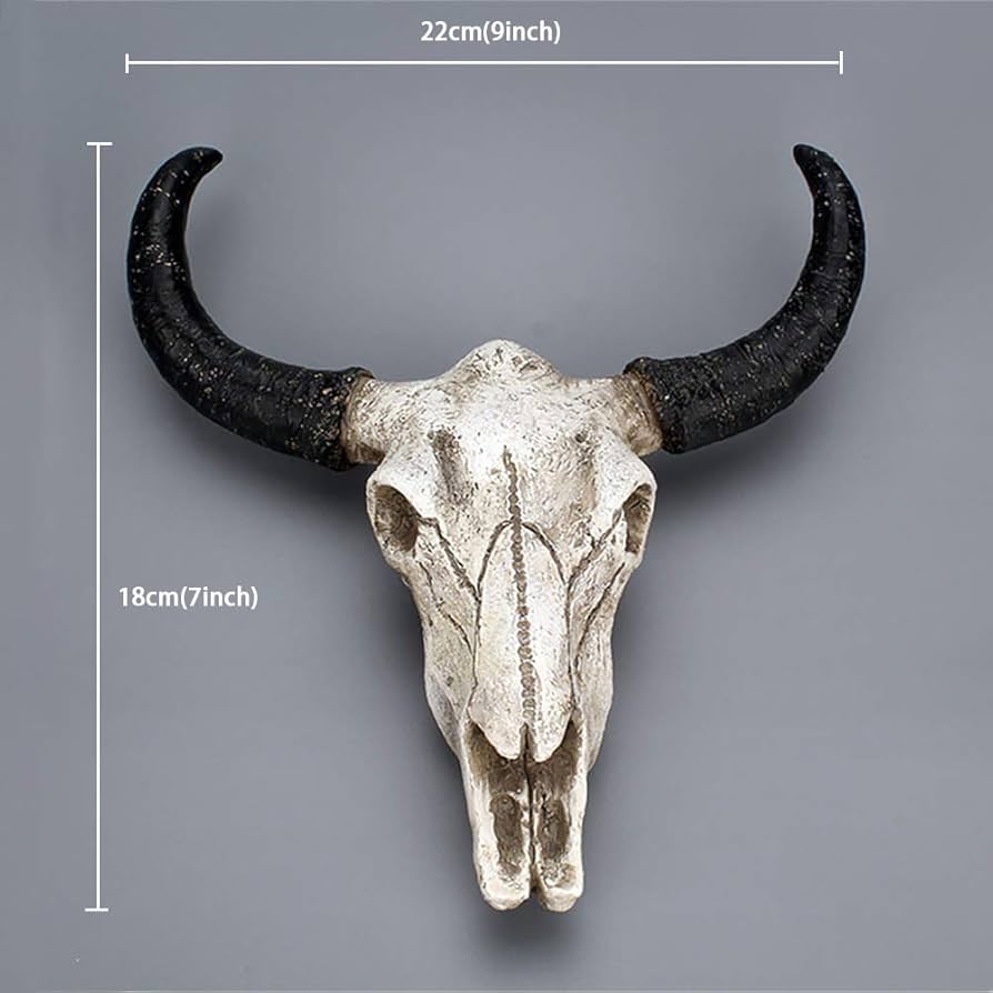 牛の頭蓋骨 スカル ウエスタン風オブジェ壁掛け剥製置物骨