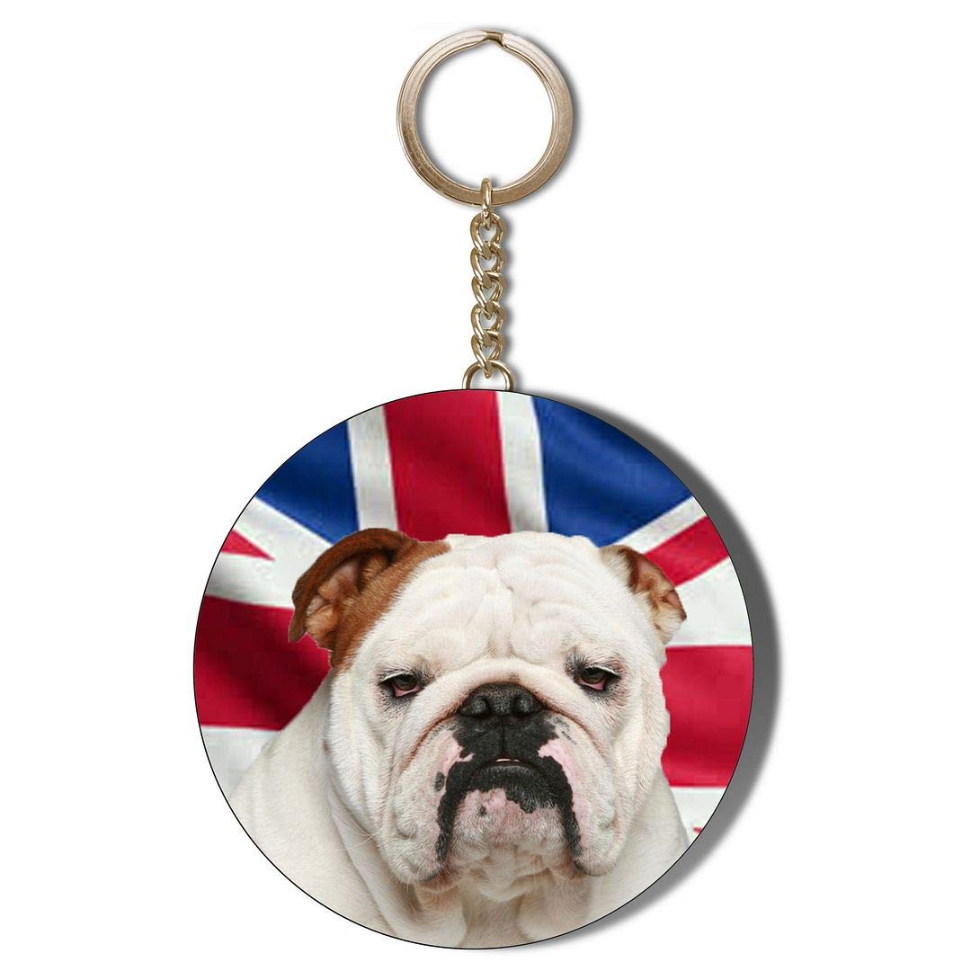 Gift InsanityBULL DOG BRITISH FLAG 58mm CHAIN KEYRING BOTTLE OPENER