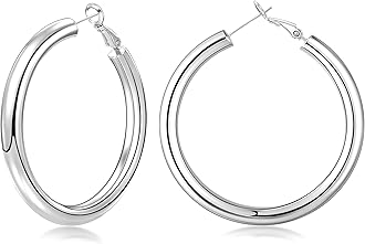 sovesi Chunky Gold Hoop Earrings for Women with 925 Sterling Silver Post, 14K Gold Plated Small Thick Gold Hoops Earrings for Women