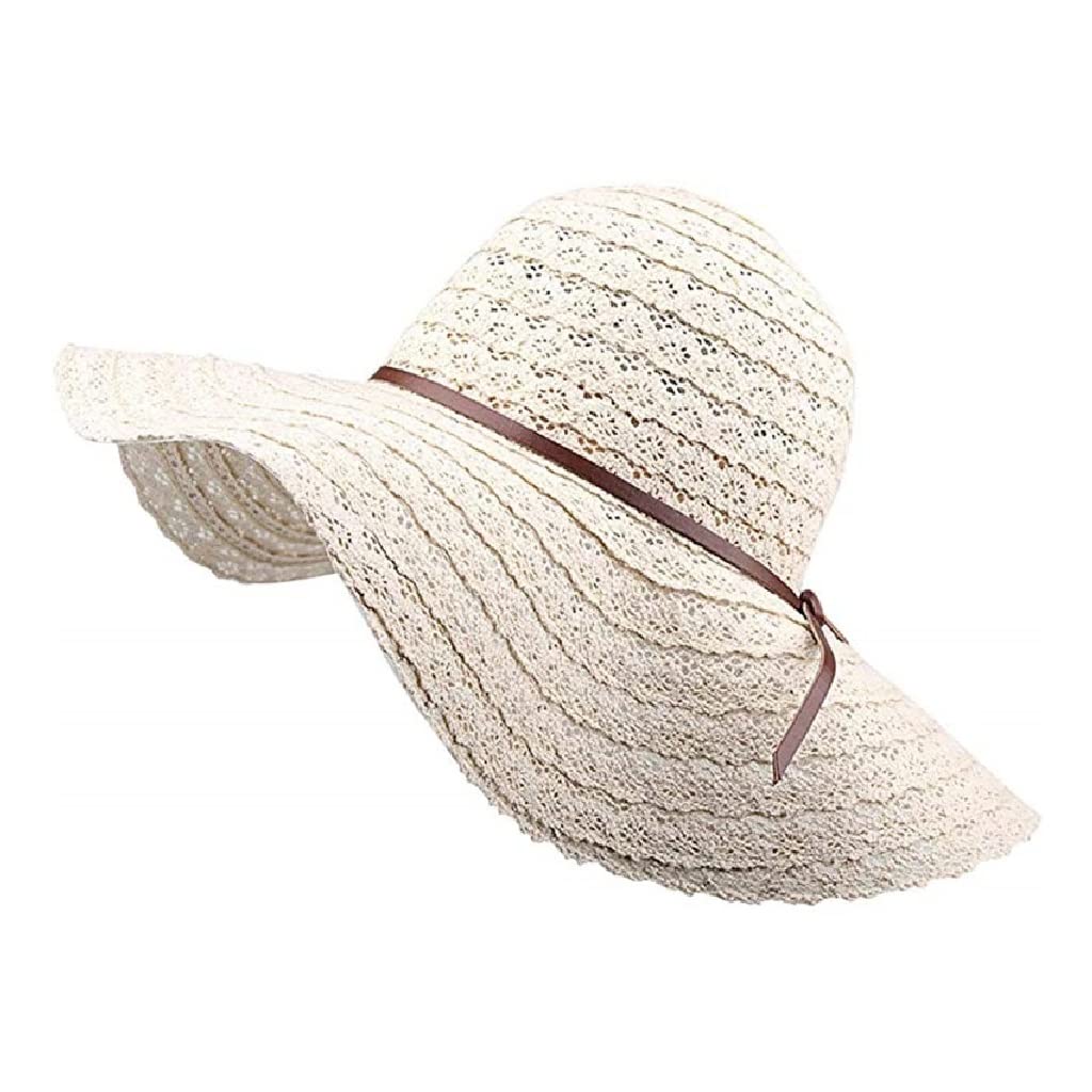 Chapeaux de soleil pliable femme grand bord anti UV pour la plage
