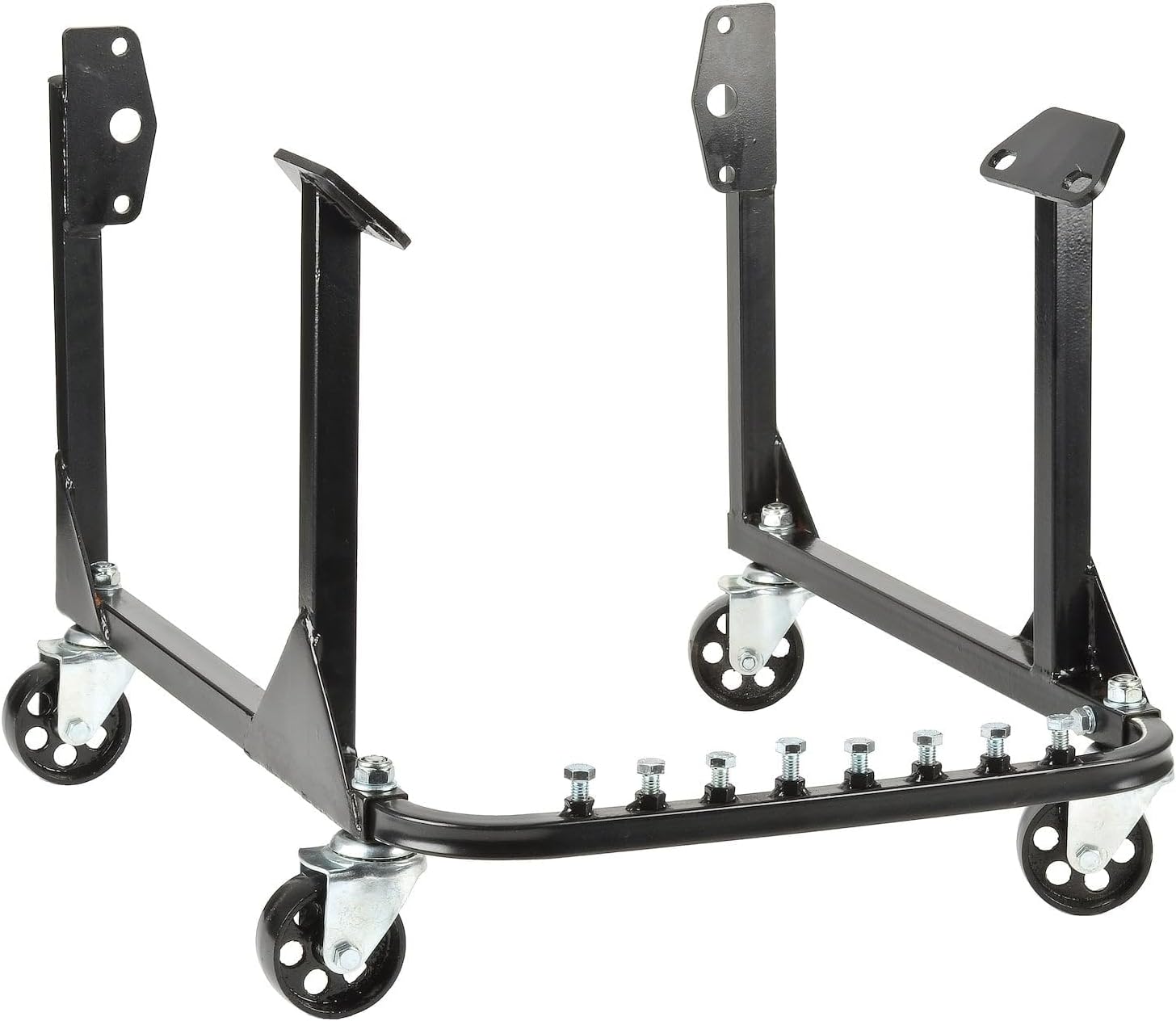 JEGS Rolling Engine Cradle | Chevy Small Block and Big Block | Steel Construction | Black Powder Coat | 3� Heavy Duty Steel Wheels | 750 LBS Capacity | Storage Hardware Included | Easy Assembly