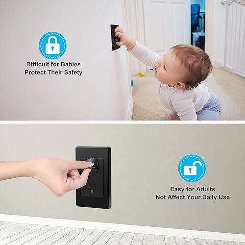 Vista 12 de PRObebi Fundas para enchufes a prueba de bebés, color blanco, paquete de 38 fundas para enchufes eléctricos, fundas para enchufes a prueba de niños