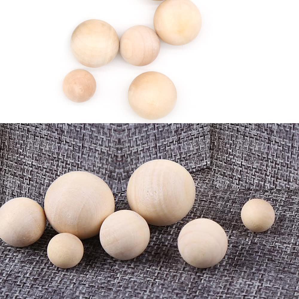 Zasvec Palline Di Legno 60 Pezzi Sfere Di Legno Senza Foro Perline - Foto 3