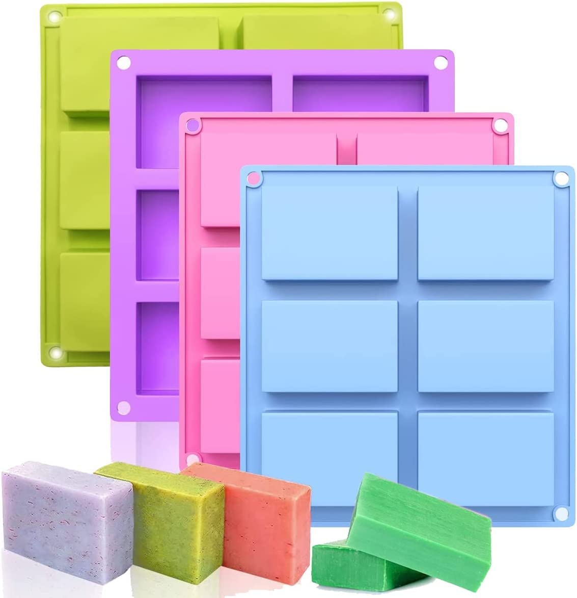 Zeinwap 6 Slot Silicone Molds, Rectangle Soap Mold 6 Cavities Silicone Cake Mould for Homemade Craft Cheese Cake, Cupcakes Brownie Mold, Chocolate ＆ Ice Cube Tray (Pack of 1, Random Color) (B0BSGV6VC6) Amazon Price History, Amazon Price Tracker
