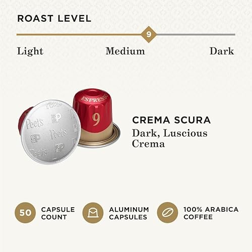 Miniatura 22 de Peet's Coffee - Cápsulas de café espresso descafeinado Ristretto Intensity 9, cápsulas de café de una sola taza, compatibles con cafeteras Nespresso