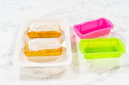 Miniatura 6 de Bakerpan Mini moldes de silicona para hornear, mini moldes para pasteles, molde para hornear de 4.5 pulgadas, molde reutilizable para hornear, juego