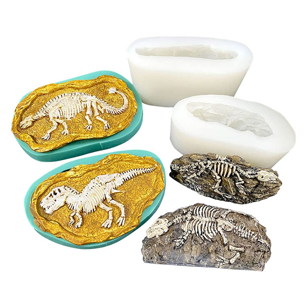 Stampo in silicone a forma di scheletro di dinosauro fossile stampo per colata in resina epossidica per decorazioni