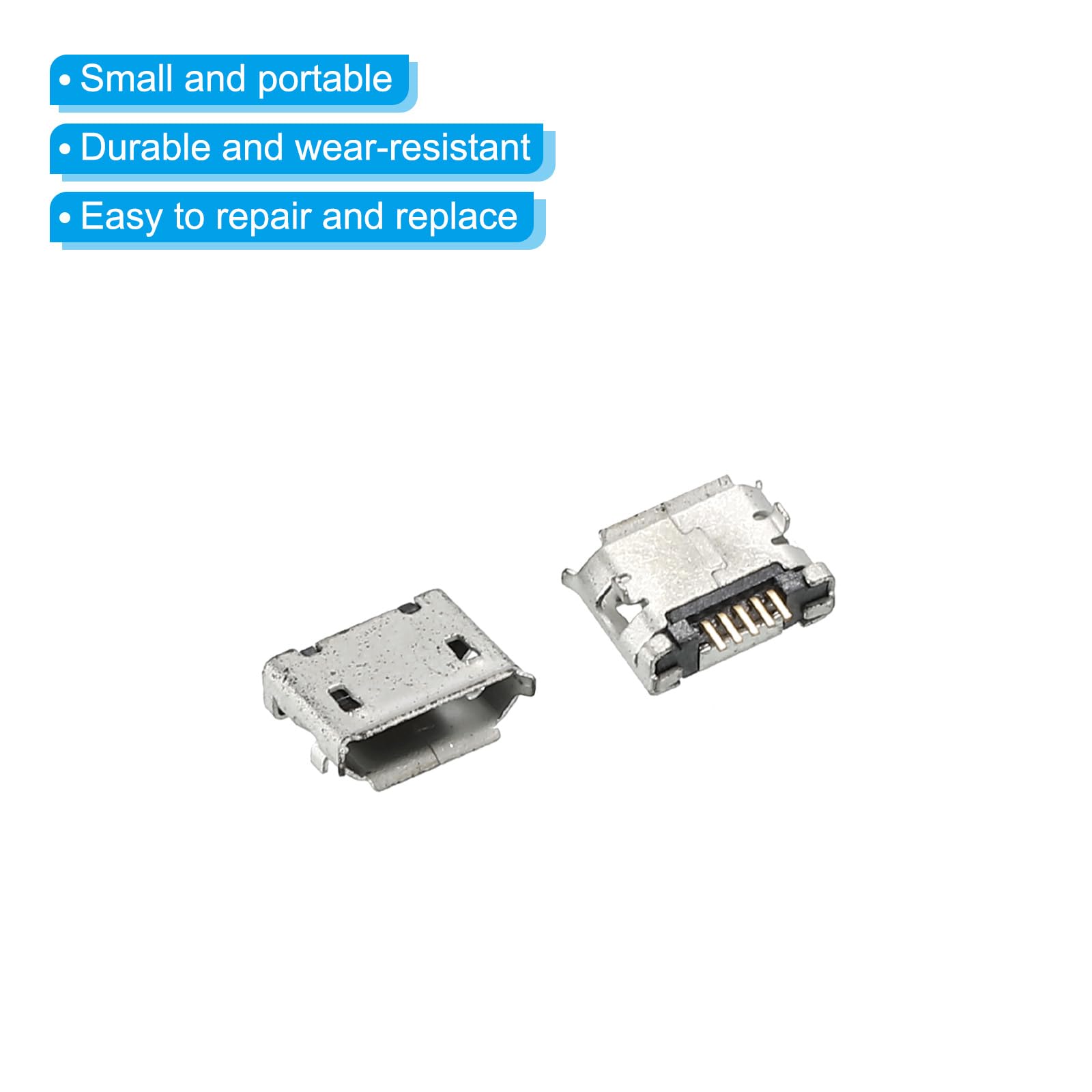 PATIKIL Micro USB Type B Connector 5Pins Female Plug Socket 90 Degree 6.4x8x3.2mm for Circuit Boards PCB Board Digital Devices Pack of 20 - Image 4