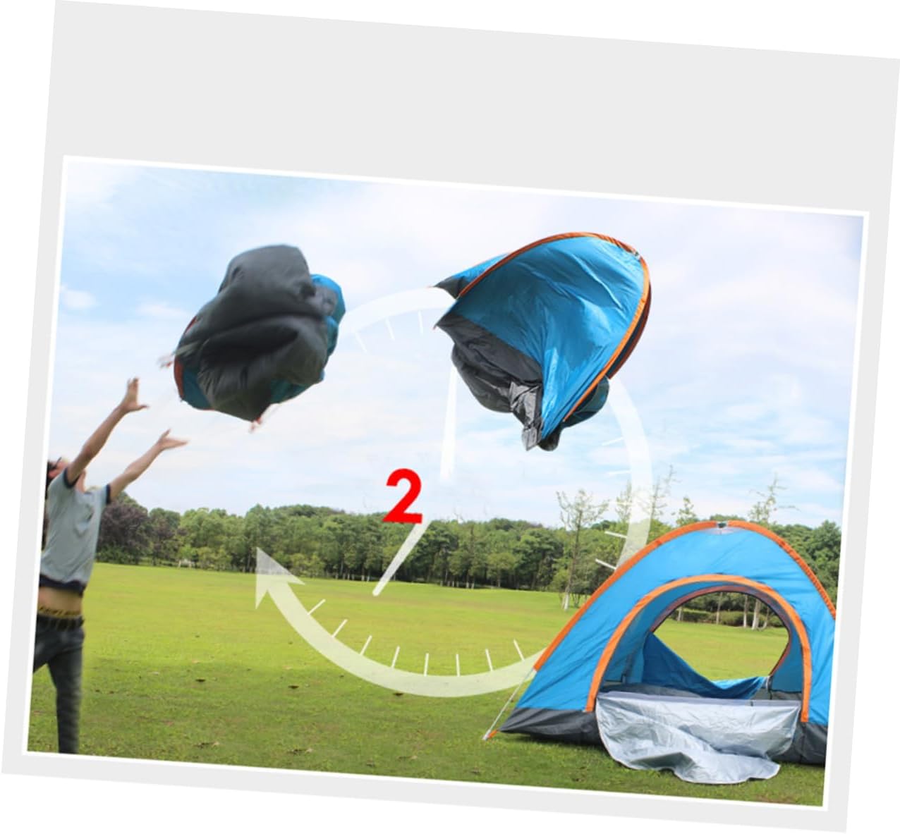 Double Person Automatic Tent Lightweight Family Camping Tent for Use for Summer Picnics and Beach Parties