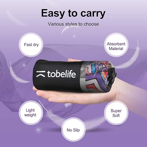 Miniatura 5 de Toalla de yoga, toalla de yoga antideslizante para pilates, fitness, toalla de yoga antideslizante para Pilate Fitness, 100% microfibra toallas de