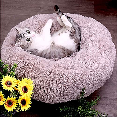 POPOTI Extra Large Dog Beds Sofa,Deluxe Fluffy Washable Round Dog Pillow Cat Cushion Pet Bed for Cat and Dog Snooze Sleeping Kennel (XXL-100cm, Pink)