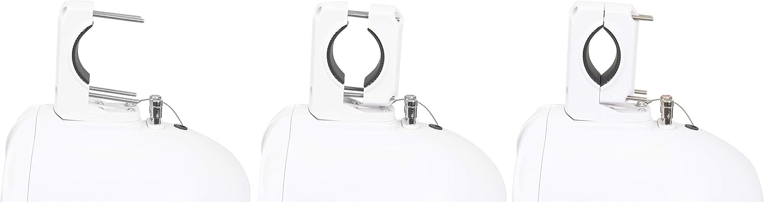 BELVA BWT8LED 600W Peak (300W RMS) 8" White Marine Tower Speakers with Multi-Color LED Lighting and Remote for Boats/ATV/UTV/Motorcycles/SxS/Golf Cart