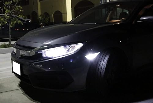 Miniatura 4 de (2) Luces iJDMTOY con señalización lateral clara JDM, izquierda o derecha, para Honda Civic SedanCoupe 2016, décima generación