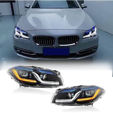 Amazon Com Kabeer Led 車頭燈組適用於bmw 5 系列f10 F18 10 13 頭燈高光束無適應功能駕駛和乘客側 汽車