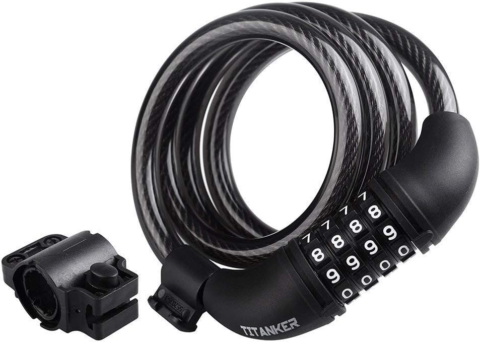 Aduro Sport Bike Lock Cable, Bicycle Master Cable Lock with 4-Digit Combination Lightweight Bike Chain Lock