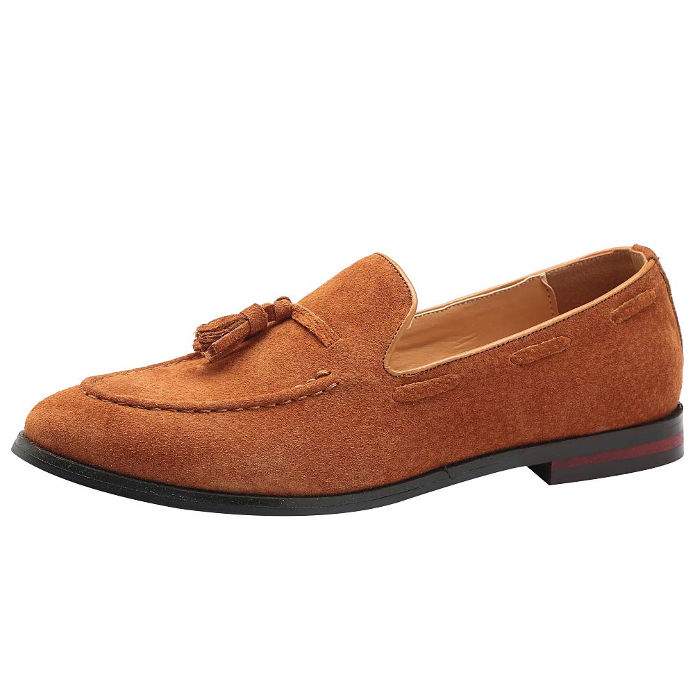 rismart Hombre Hecho a Mano Borlas Mocasines Ante de Vestir Zapatos Uniforme Mocasín