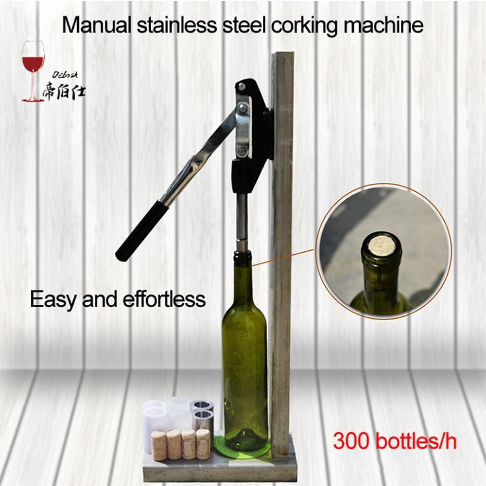 Wine Bottle Floor Corker Manual Hand Bottle Corking Brew Wine Bottle Cap Pressing Machine Industrial Stainless Steel Inserting Stopper Tools