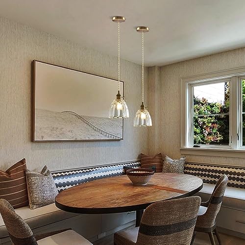 Miniatura 4 de Sedelan Lámpara colgante vintage, luces colgantes de cristal, isla de cocina, luz colgante antigua, iluminación colgante interior para cocina,
