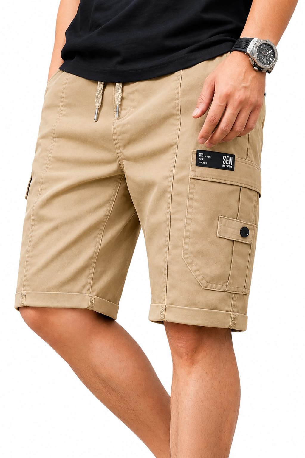 Men Breathable Cotton Cargo Shorts | Casual Shorts | Flexible Fit Multi Pocket Shorts for All Day Wear-picture-44