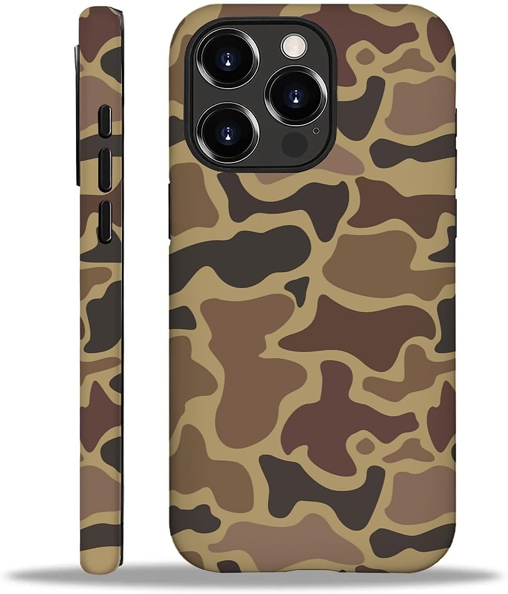 SKAMIX Case for iPhone 16 Pro Max,Shockproof TPU Bumper Drop Protection Hybrid 2-Layer Hard Cover for iPhone 16 Pro Max-Earth Camouflage