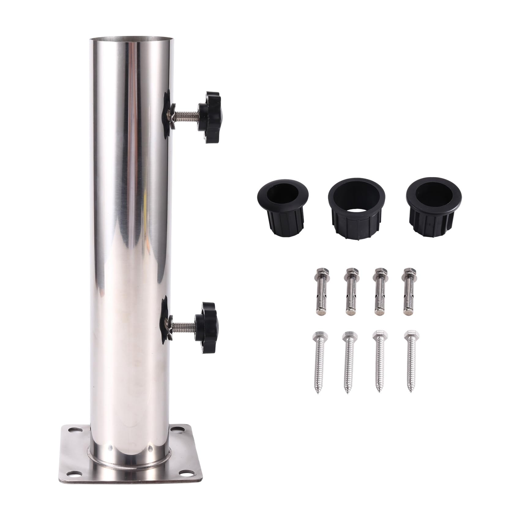 Aundhegrtt Garden Parasol Stand Base Umbrella Holder Base Deck Mount Metal Clamp Parasol Stand for Park Courtyard Fence Garden