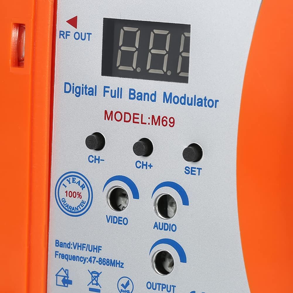 Modulator RF Converter, Weytoll Compact RF Modulator, Audio Video TV Converter, Demodulator Adapter w/Antenna in/Out & Channel Switch RHF UHF Signal Amplifier AC120V