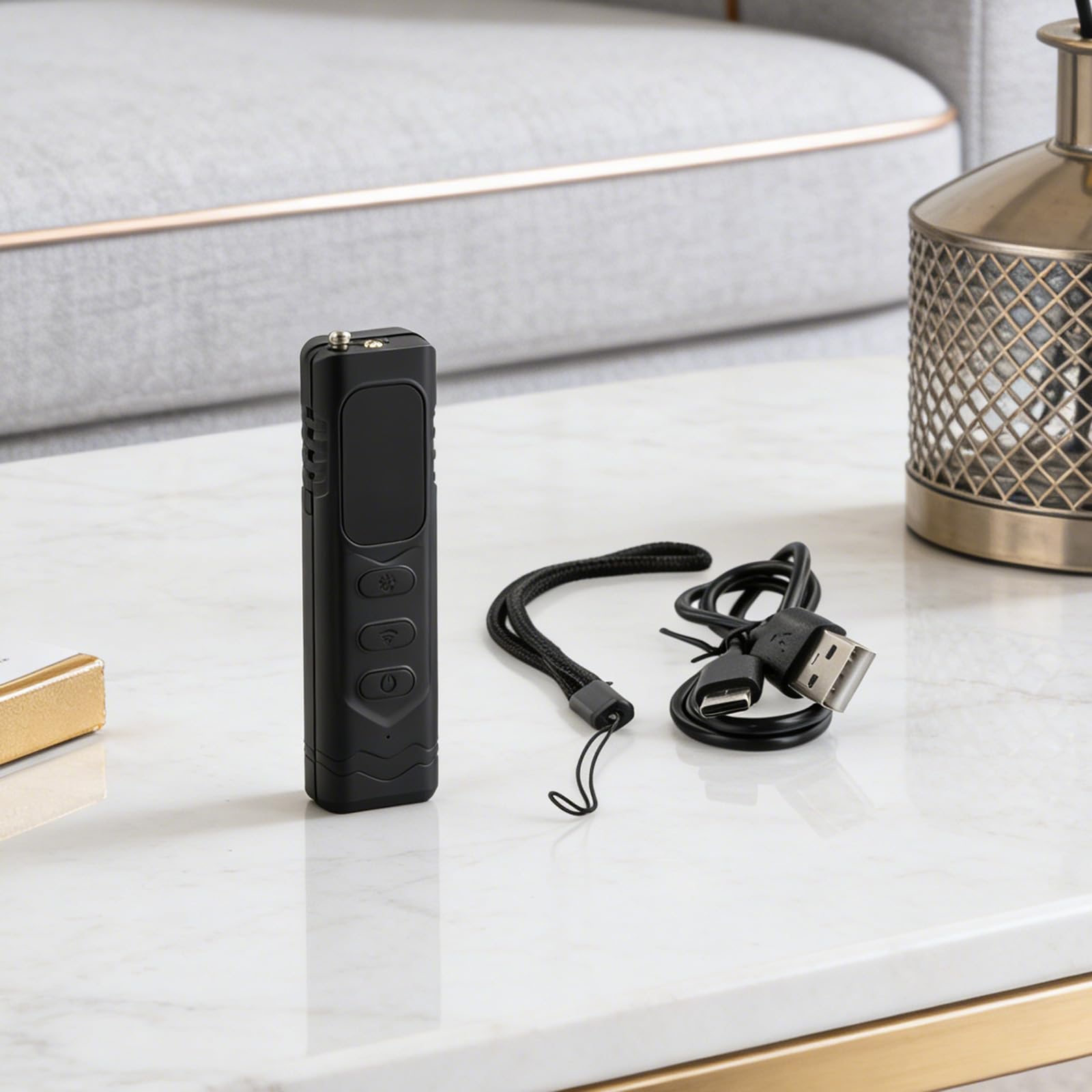 Détecteur de caméra portable et scanner de signal sans fil avec gamme de fréquences de 1 MHz à 6,5 GHz, sensibilité réglable à 5 niveaux, distance de détection de 10 cm à 6 m, design ABS