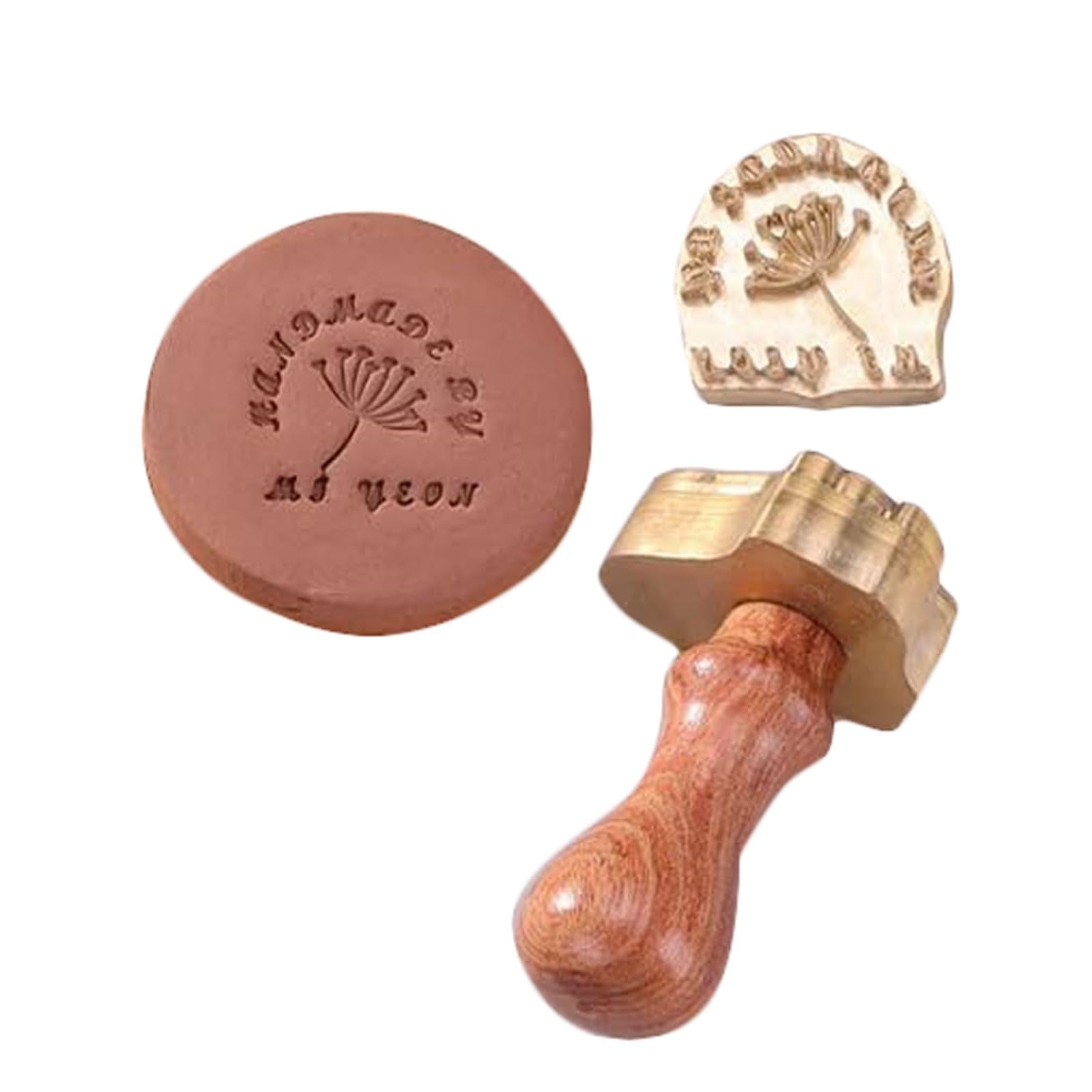 Custom Pottery Stamp Ice Cube Stamp with Brass Head Personalized Ceramic and Soap Tool Clay Signature Tool Signature Stamp(1.5Inches)