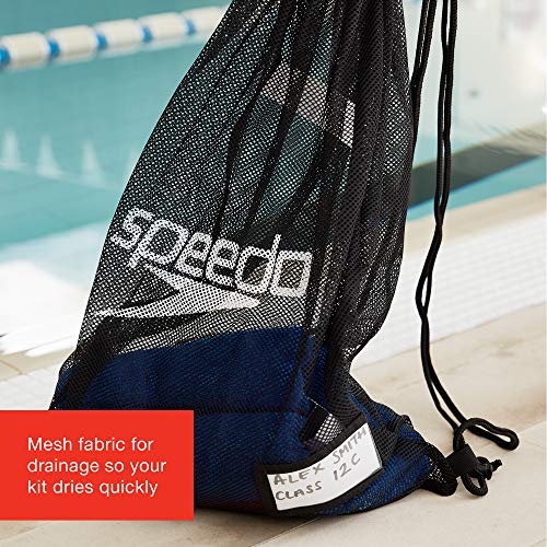 Speedo Black Equipment Mesh Wet Kit Swim Bag #TOP4