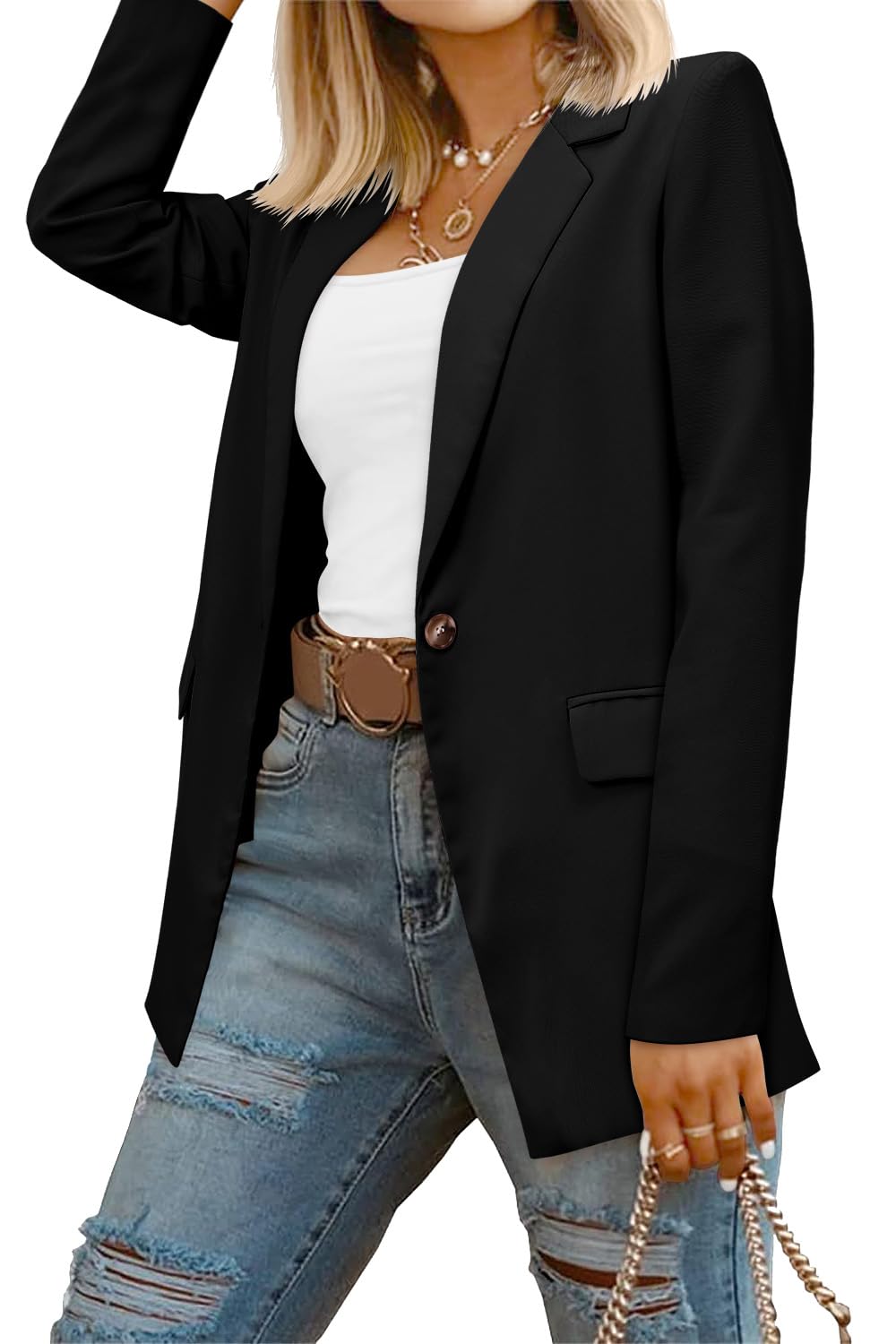 CRAZY GRIDWomen Business Casual Blazers with Lined Professional Work Suit Jacket with Pockets