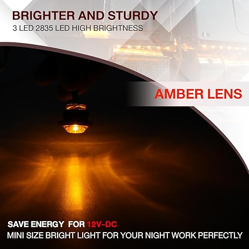 Miniatura 6 de TMH Paquete de 20 luces LED de advertencia de 34 pulgadas con soporte color ámbar Luces LED de advertencia para remolque de camión vehículo