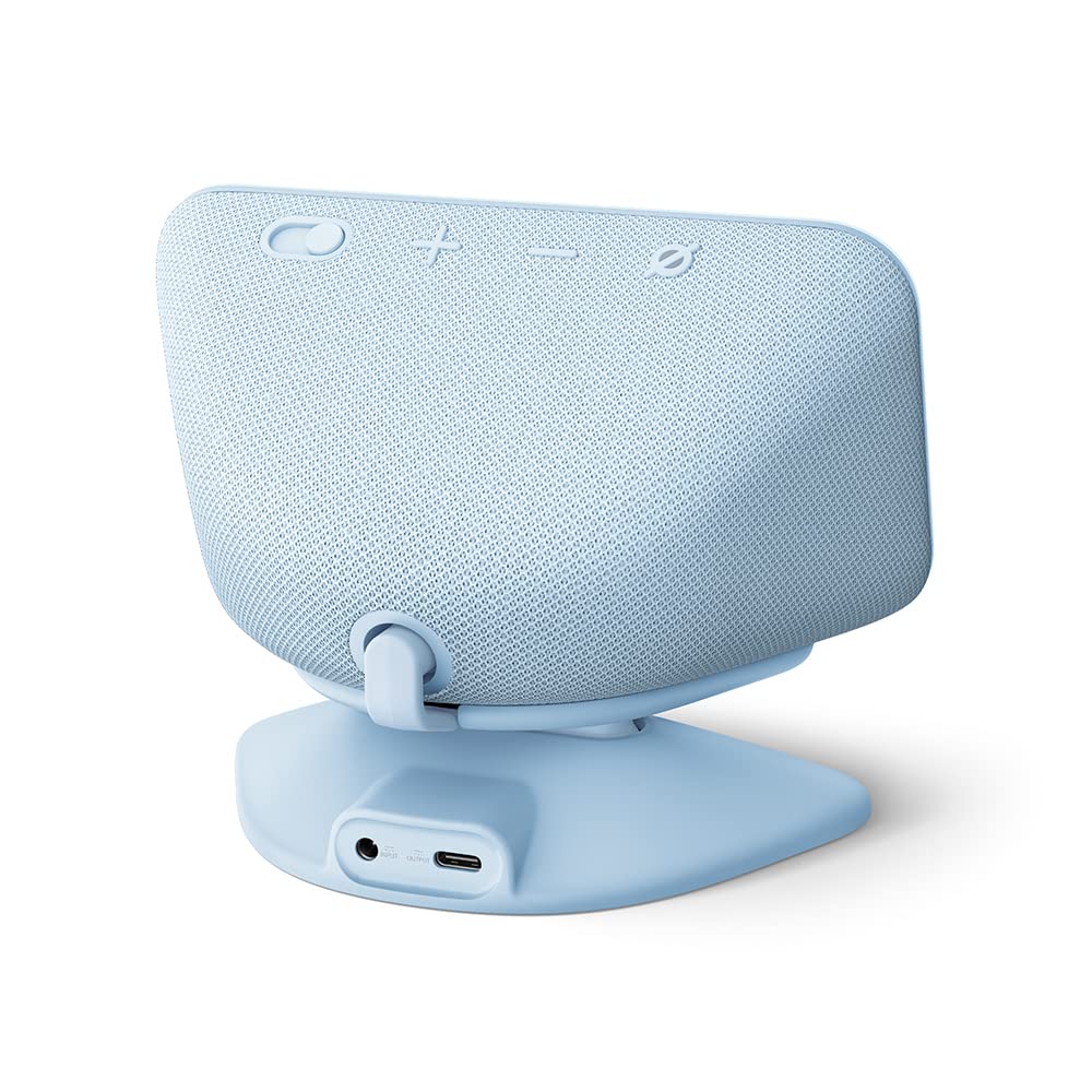 Supporto regolabile per Echo Show 5 (3ª generazione), con ingresso USB-C per la ricarica | Azzurro
