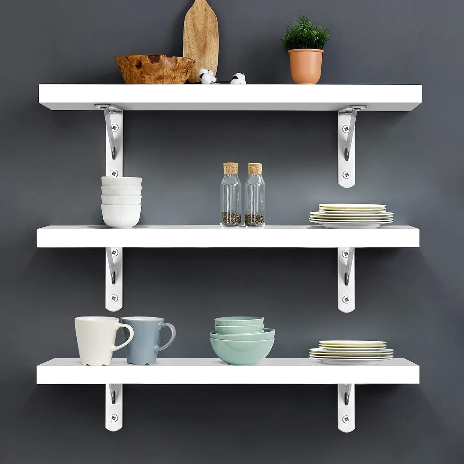 White Bathroom Shelves with Brackets Everything Bathroom