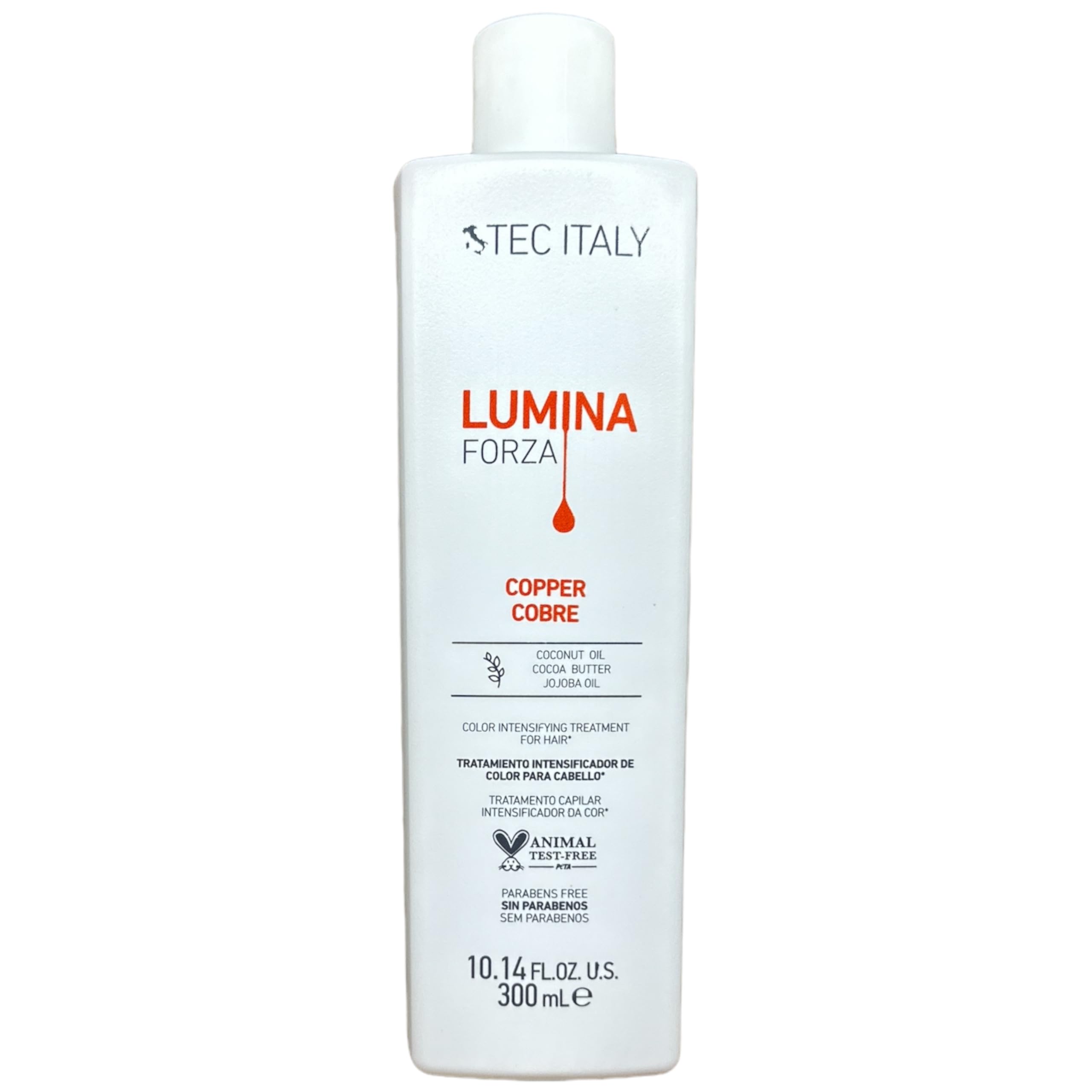Tec Italy Lumina Forza Colore Copper, Color Intensifier Mask Treatment For Hair with Coconut Oil, Cocoa Butter & Jojoba Oil. Parabens Free Hair Treatment, Animal Test Free. 10.14 FL.OZ. U.S. (300 ml)