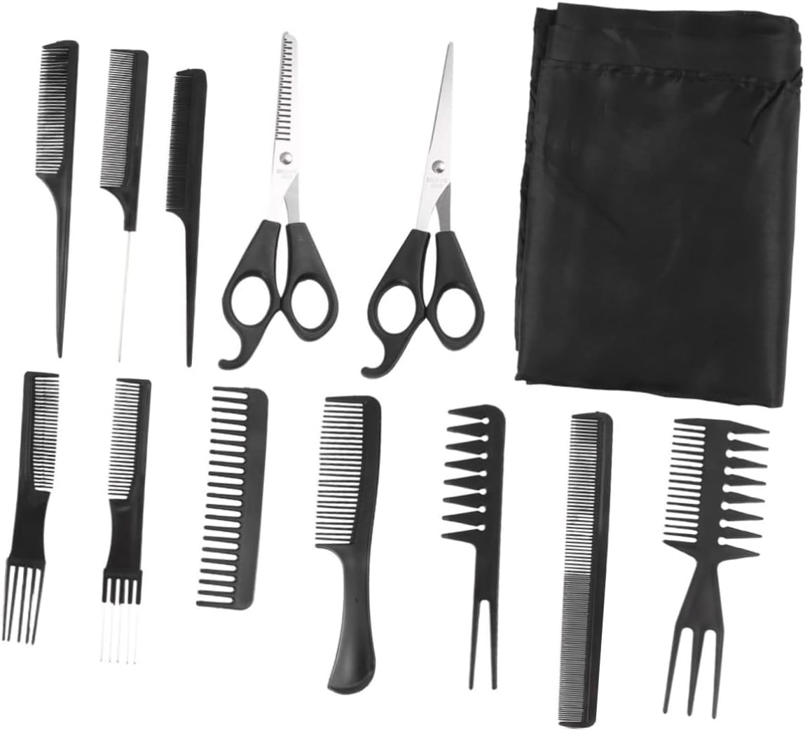 Hair Cutting Tool Set Barber Scissor Comb Brush Shaving Kit Men Hairdressing Scissors