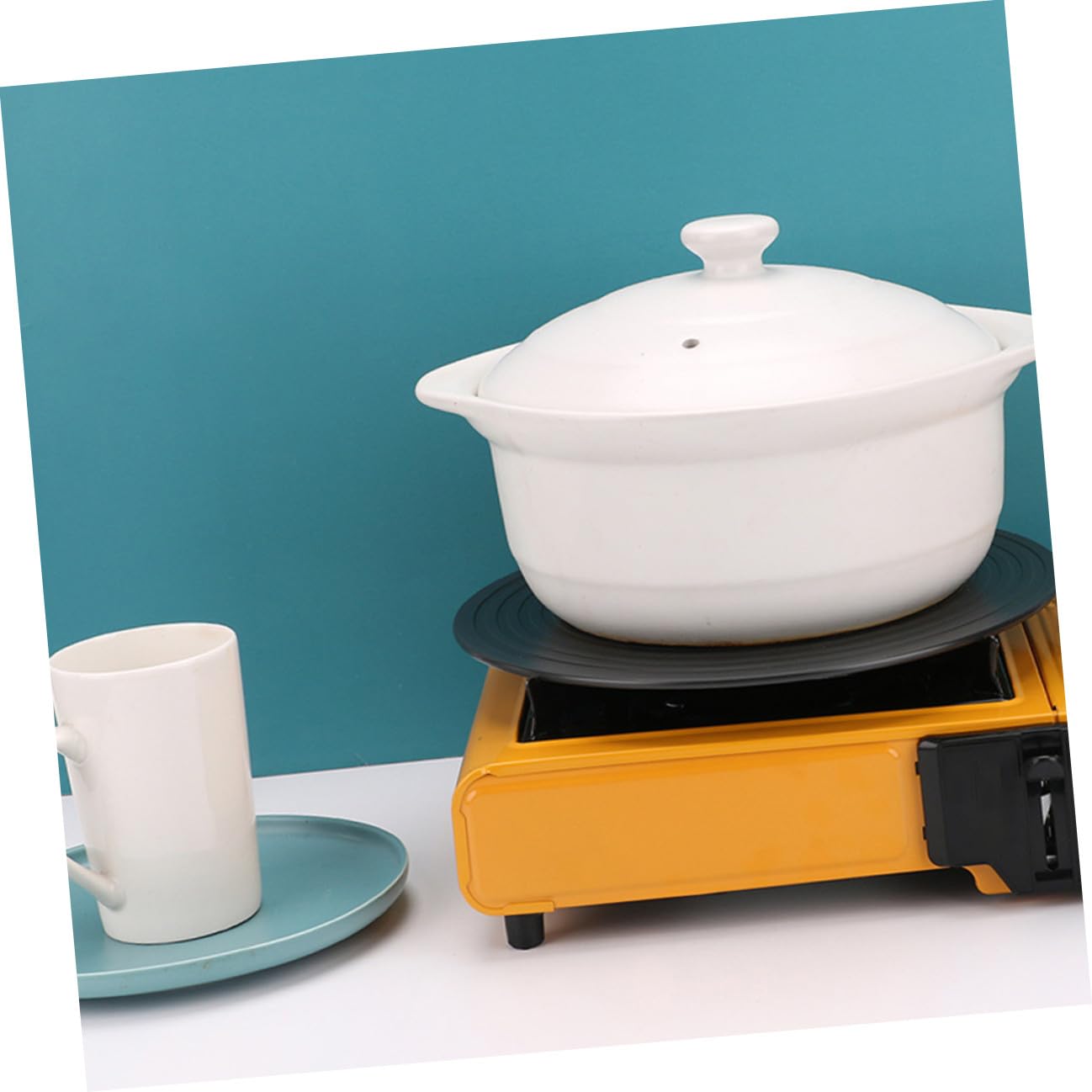 VICASKY Diffusore di Calore per Fornello Gas 28cm in Alluminio Nero Piastra Rotonda Antiscottatura e Sbrinamento per Cucina Domestica