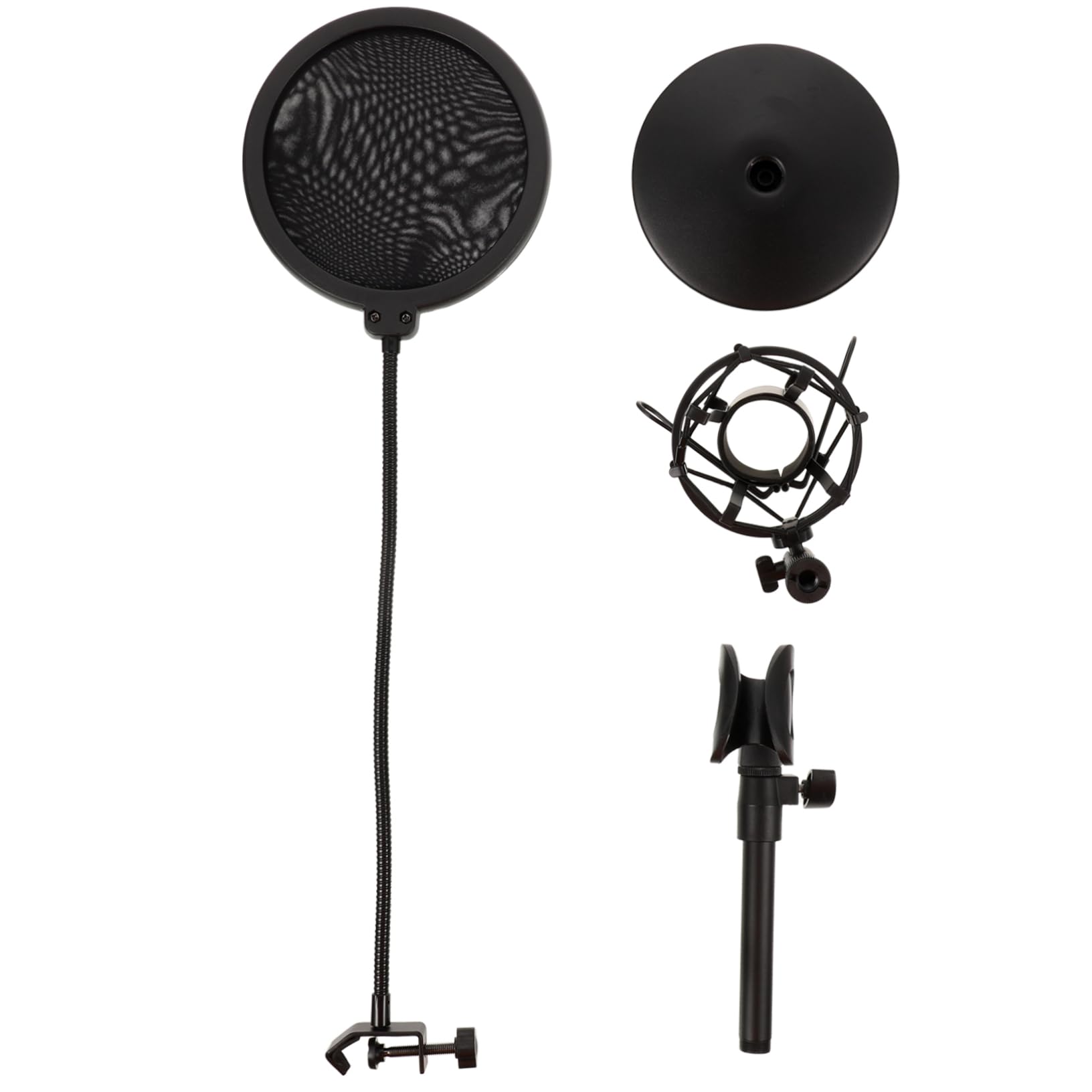 Desktop Mikrofonständer aus Metall, Verstellbar, Schwarz, 1 Satz