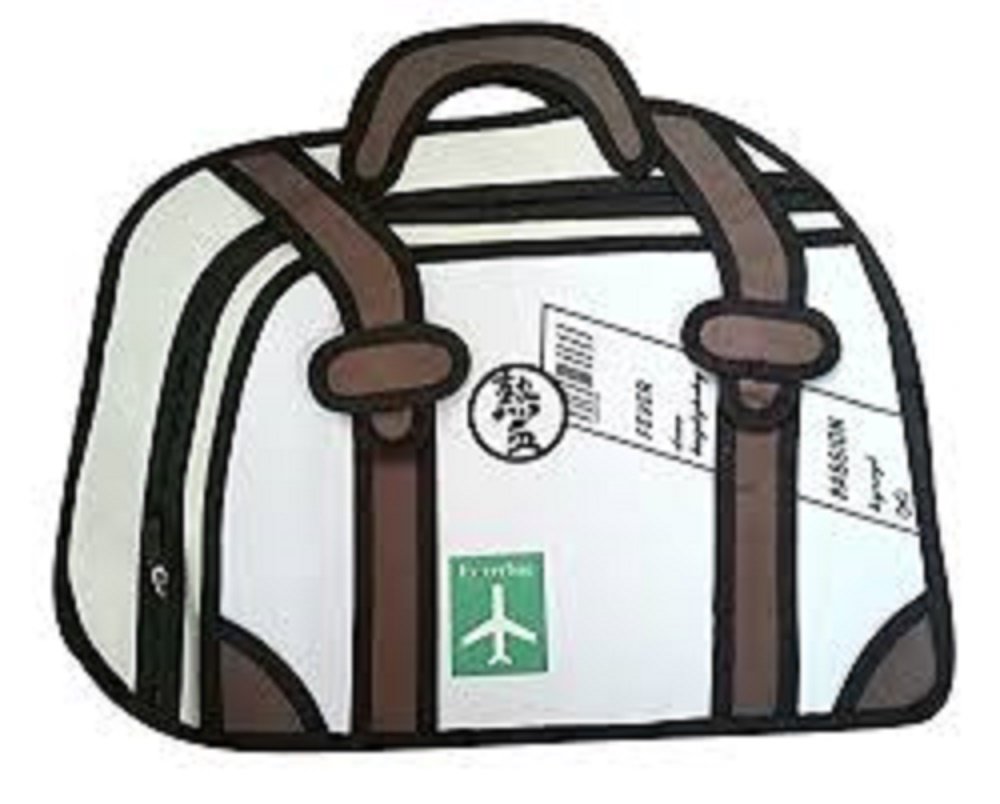 Magnusdeal 3D Bag Multipurpose Travel School, College, Stuff Organizer - Flat Design Bag- New 3D Hot Selling Comic Camera Package Fashion 3D Woman Man 2D Drawing Cartoon Birthday Gift Bag (Random Color & Designs), Canvas Material,.Qty(1pcs) Size-42* 31.5 * 2 CM