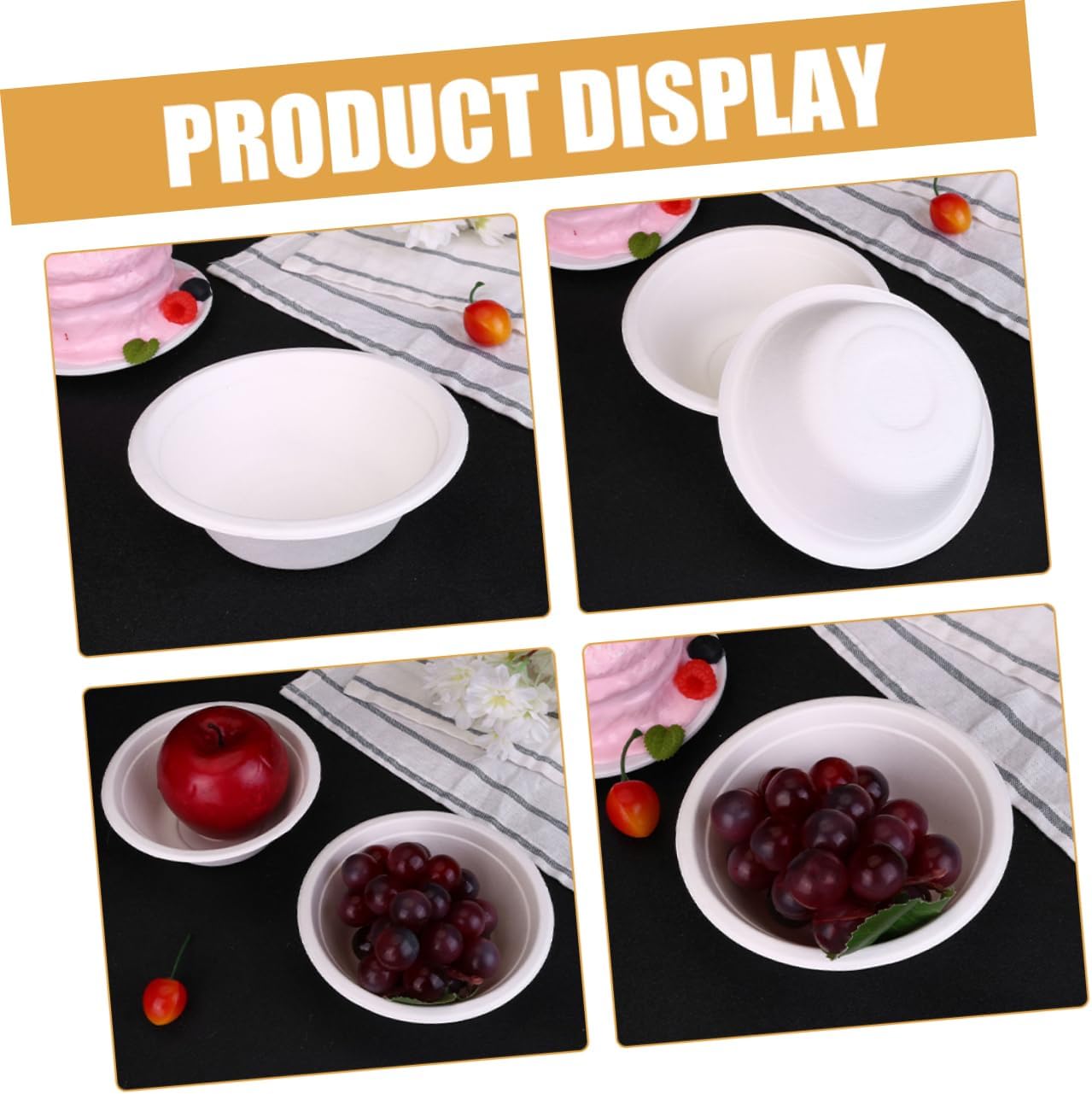 100pcs Pulp Bowls Soup and Home Supplies for Camping Catering and Restaurant Use Natural Color Design for Appetizers and Salads